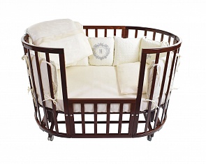 Комплект в кроватку Nuovita Giardino reale, 6 предметов с бортиком из 12 подушек, цвет – шампань (Nuovita, 6043/7_30_264)